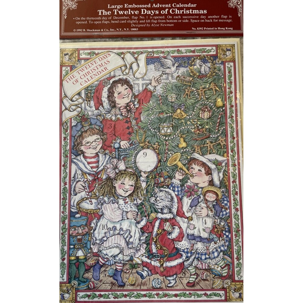 Vintage Advent Calendar Children And Cats 12 Das Christmas Alyse Newman